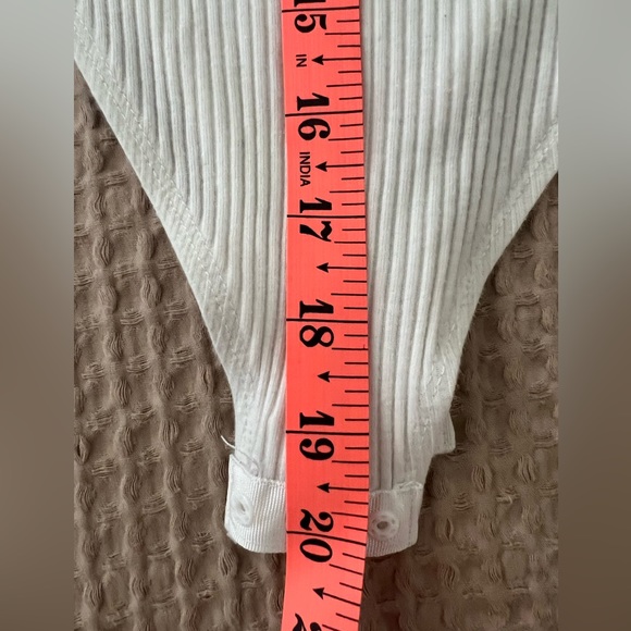 SHEIN | White Ribbed Twist Front Bodysuit Tank Top - Picture 12 of 14